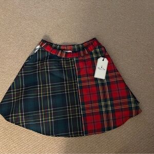 Classic Prep Plaid Skirt - Red and Green size L